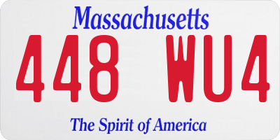 MA license plate 448WU4