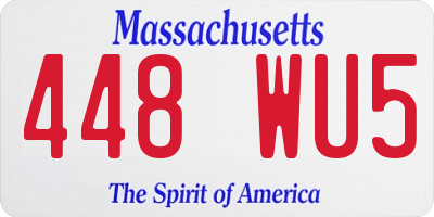 MA license plate 448WU5
