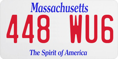 MA license plate 448WU6