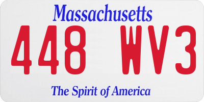 MA license plate 448WV3