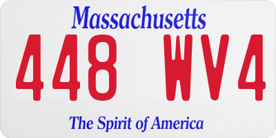 MA license plate 448WV4