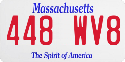 MA license plate 448WV8