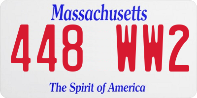 MA license plate 448WW2