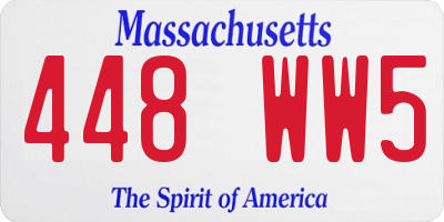 MA license plate 448WW5