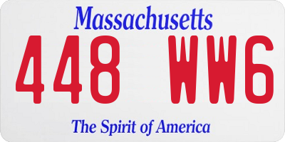 MA license plate 448WW6