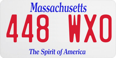 MA license plate 448WX0