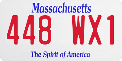 MA license plate 448WX1