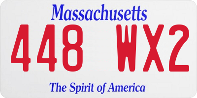 MA license plate 448WX2