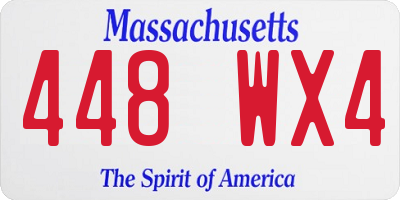 MA license plate 448WX4