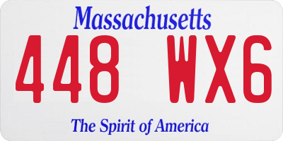 MA license plate 448WX6
