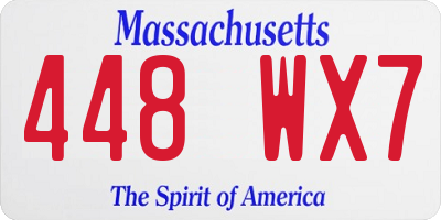 MA license plate 448WX7