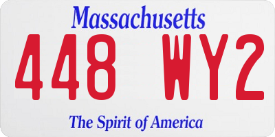 MA license plate 448WY2
