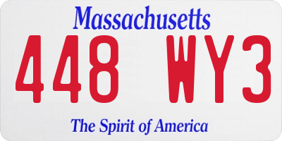 MA license plate 448WY3