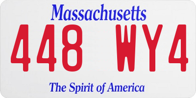 MA license plate 448WY4