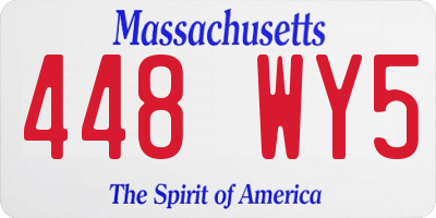MA license plate 448WY5