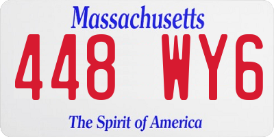 MA license plate 448WY6