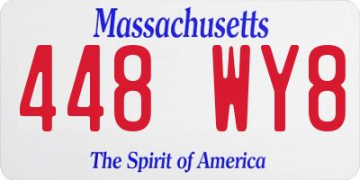 MA license plate 448WY8