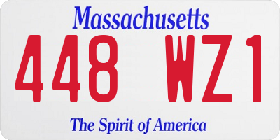 MA license plate 448WZ1