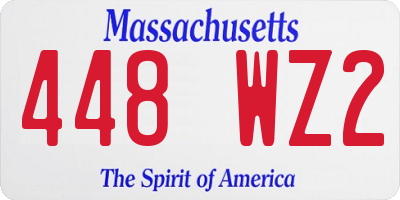 MA license plate 448WZ2