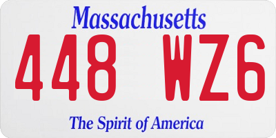 MA license plate 448WZ6