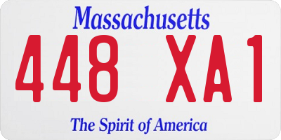 MA license plate 448XA1