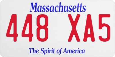 MA license plate 448XA5