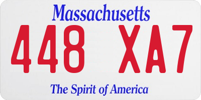 MA license plate 448XA7