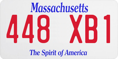 MA license plate 448XB1