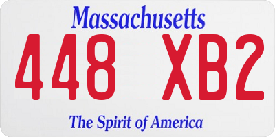 MA license plate 448XB2