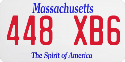 MA license plate 448XB6