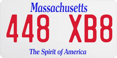 MA license plate 448XB8