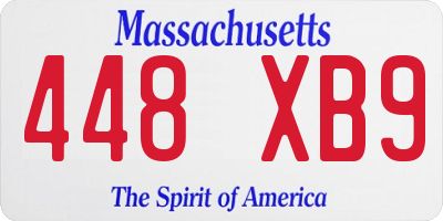 MA license plate 448XB9