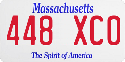 MA license plate 448XC0