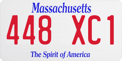 MA license plate 448XC1