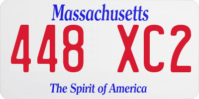 MA license plate 448XC2