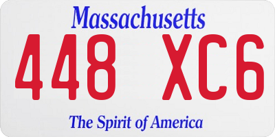 MA license plate 448XC6