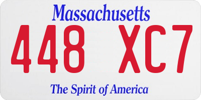 MA license plate 448XC7