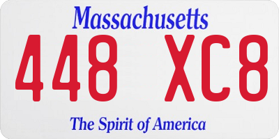 MA license plate 448XC8