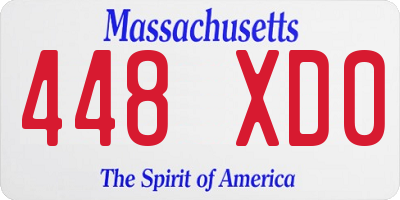 MA license plate 448XD0