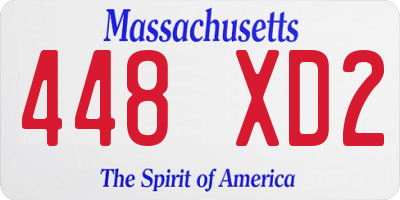MA license plate 448XD2