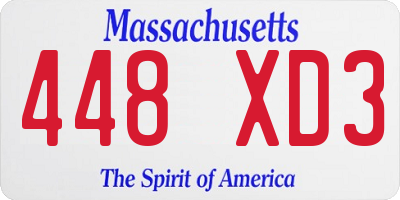MA license plate 448XD3