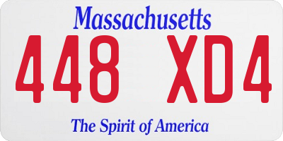 MA license plate 448XD4