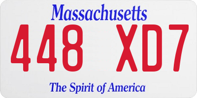 MA license plate 448XD7