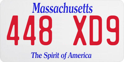 MA license plate 448XD9
