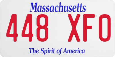 MA license plate 448XF0