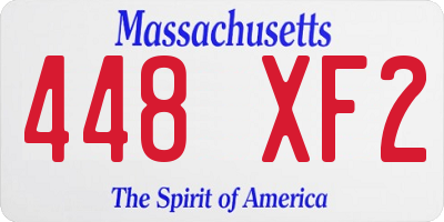 MA license plate 448XF2