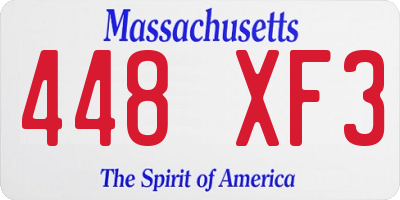 MA license plate 448XF3