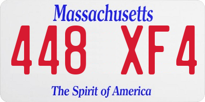 MA license plate 448XF4
