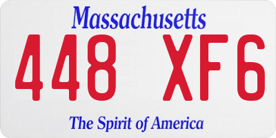 MA license plate 448XF6