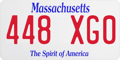 MA license plate 448XG0